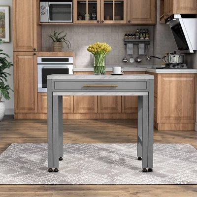 39" Gardenside Rectangle Nested Counter Height Dining Tables White/Light Gray - HOMES: Inside + Out - Image 11