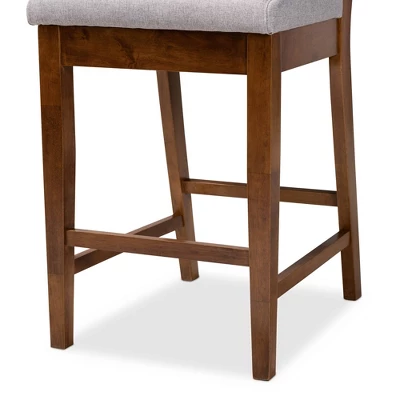 2pc Gideon Fabric Upholstered And Wood Counter Height Barstool Set - Baxton Studio - Image 4