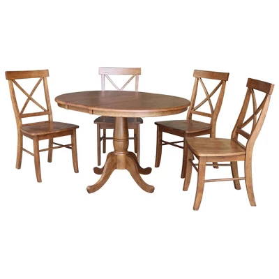 36" Harry Round Extendable Dining Table With 4 Chairs - International Concepts - Image 9