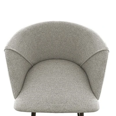 26" Chole Armrest Upholstered Counter Height Stool With Walnut Legs (Set Of 2)-Maison Boucle - Image 6