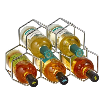 MDesign Honeycomb 5 Bottle Wine Rack For Kitchen Counter Or Fridge - Image 4