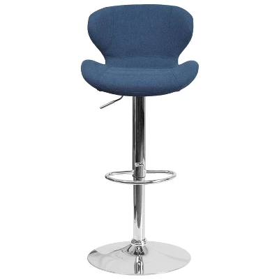 Flash Furniture Contemporary Adjustable Height Barstool With Curved Back And Chrome Base - Image 8