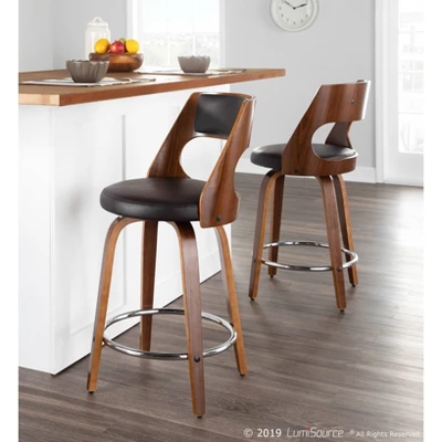 Set Of 2 Cecina Upholstered Counter Height Barstools - Lumisource - Image 9