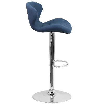 Flash Furniture Contemporary Adjustable Height Barstool With Curved Back And Chrome Base - Image 7