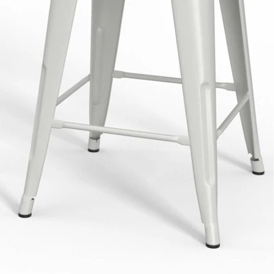 Set Of 2 24" Josephine Metal/Wood Counter Height Barstools White - WyndenHall - Image 4