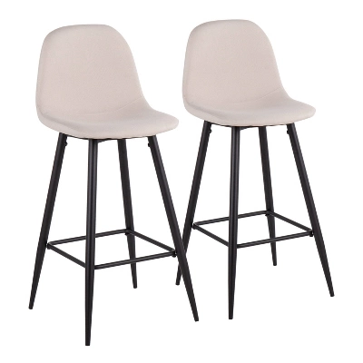 Set Of 2 Pebble Metal Polyester Barstools - Lumisource - Image 8