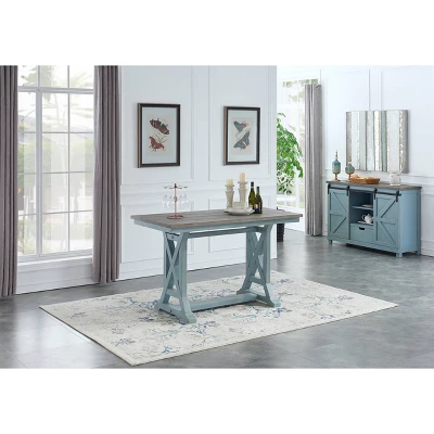 Skye II Counter Height Dining Table Blue - Treasure Trove Accents - Image 6