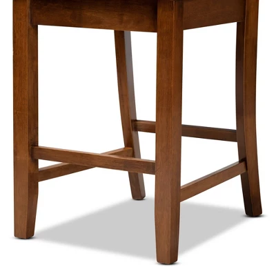 2pc Caron Wood Counter Stool Set - Baxton Studio - Image 4