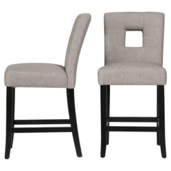 Set Of 2 Phelan Keyhold Counter Height Barstool Smoke - InspireQ