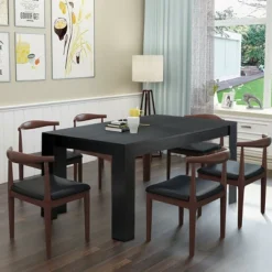 Costway 63'' Dining Table Rectangular Modern Kitchen Table For 6 People Home Furniture
