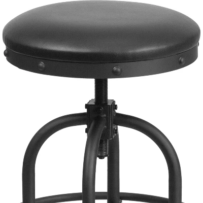 Flash Furniture 24'' Counter Height Stool With Swivel Lift Black LeatherSoft Seat - Image 5