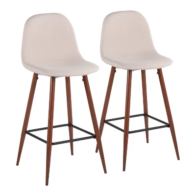 Set Of 2 Pebble Metal Polyester Barstools - Lumisource - Image 16