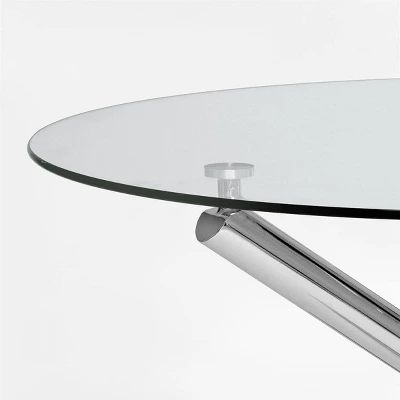 Eileen+Spoon 5-Piece Silver Round Clear Glass Dining Table Set With 4 Upholstered Chairs -The Pop Maison - Image 6