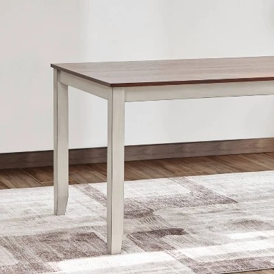 7pc Ellsworth Wood Dining Set Medium Brown - Vifah - Image 3