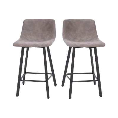 Flash Furniture Caleb Modern Armless 24 Inch Counter Height Stools Commercial Grade With Footrests And Matte Metal Frames, Set Of 2 - Image 13