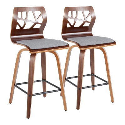 Set Of 2 Folia Mid-Century Modern Counter Height Barstools - LumiSource - Image 10