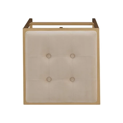 29" Set Of 2 Ervyn Gold Finish Velvet Button Tufted Bar Height Chairs - Inspire Q - Image 6