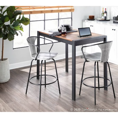 25" Waco Industrial Counter Height Barstool Black/Gray - LumiSource - Image 7