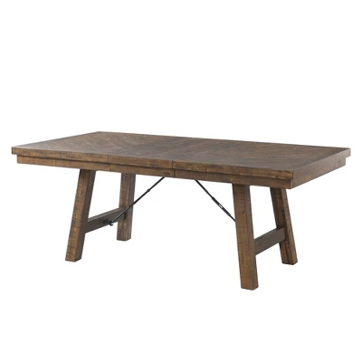 5pc Dex Extendable Dining Table Set, 4 Upholster Side Chairs Walnut Brown/ Cream - Picket House Furnishings - Image 2