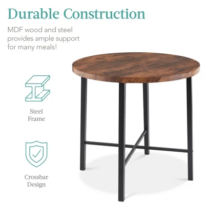 Best Choice Products 5-Piece Modern Round Counter Height Dining Set W/ 4 Chairs, 1.5in Thick Table - Image 3