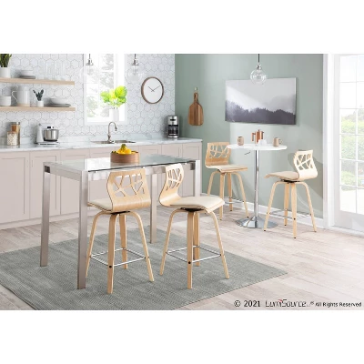 Set Of 2 Folia Upholstered Counter Height Barstools - Lumisource - Image 11