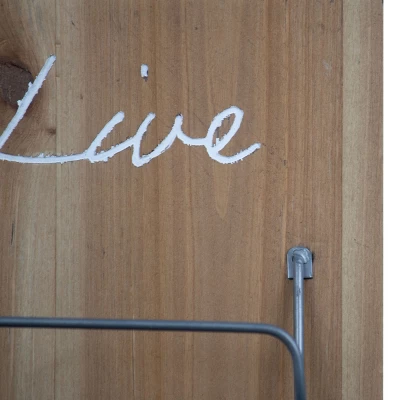 Three Bottle "Live Love Wine" Wood Wall Mount Wine Rack - Foreside Home & Garden - Image 3