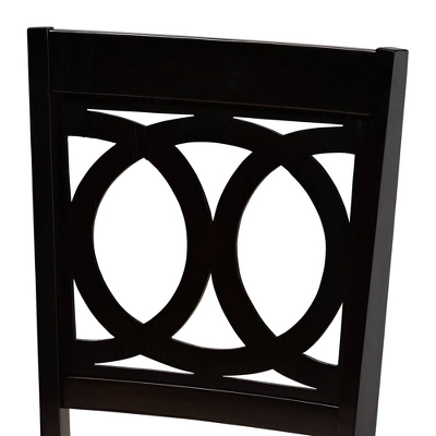 7pc Lenoir Upholstered Wood Dining Set Sand Brown/Espresso - Baxton Studio - Image 3