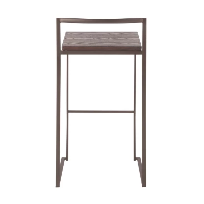 Set Of 2 Fuji Industrial Stackable Barstools - LumiSource - Image 4