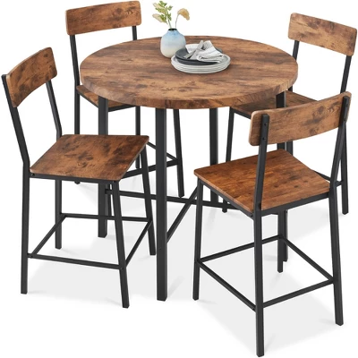 Best Choice Products 5-Piece Modern Round Counter Height Dining Set W/ 4 Chairs, 1.5in Thick Table - Image 7