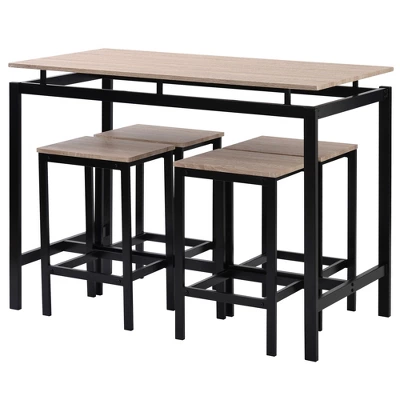 Modernluxe 5-Piece Kitchen Counter Height Table Set With 4 Chairs-Industrial - Image 2