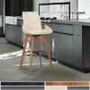 26" Baylor Faux Leather Wood Swivel Counter Barstool - Armen Living