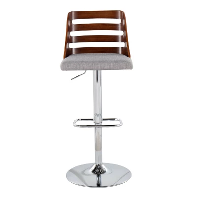 Set Of 2 Trevi Upholstered Barstools Gray/Walnut - Lumisource - Image 5