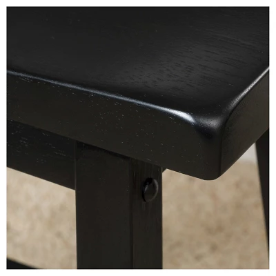 Set Of 2 29" Pomeroy Saddle Barstool Black - Christopher Knight Home - Image 3