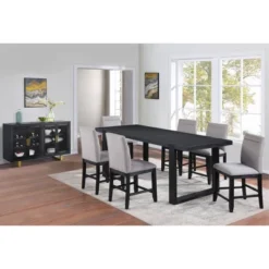 8pc Yves Counter High Dining Set Charcoal - Steve Silver Co.