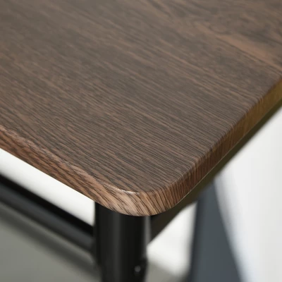 HOMCOM 3 Piece Counter Height Bar Table And Chairs Set, Space Saving Dining Table With 2 Matching Stools, Storage Shelf Metal Frame Footrest - Image 7