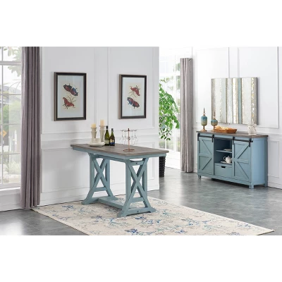 Skye II Counter Height Dining Table Blue - Treasure Trove Accents - Image 8