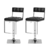 Set Of 2 Adjustable Square Tufted Leatherette Barstool - Corliving