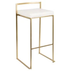 Set Of 2 31.5" Fuji Contemporary Barstools White - LumiSource