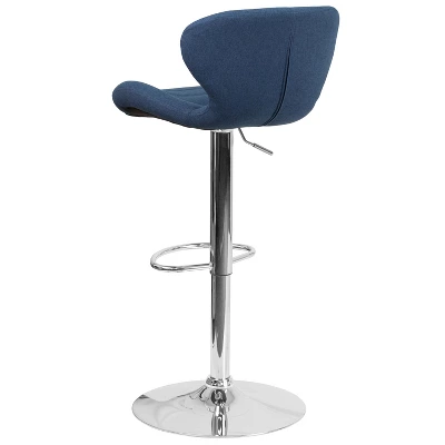 Flash Furniture Contemporary Adjustable Height Barstool With Curved Back And Chrome Base - Image 6