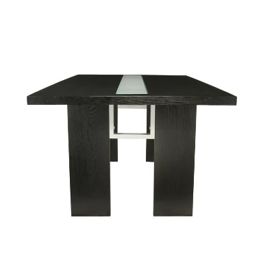 7pc StevensonĀ Glass Insert Open Shelf W/Led Lights Dining Table Set Black - HOMES: Inside + Out - Image 3
