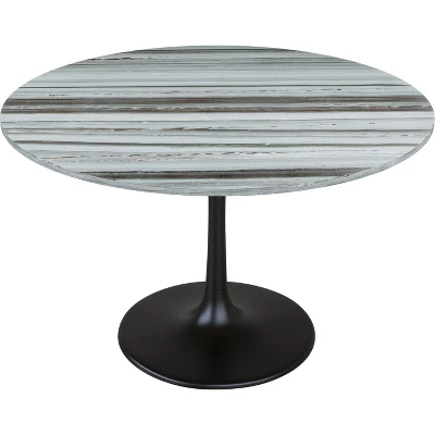 47.2" Stephanie Round Marble Dining Table Gray - ZM Home - Image 2