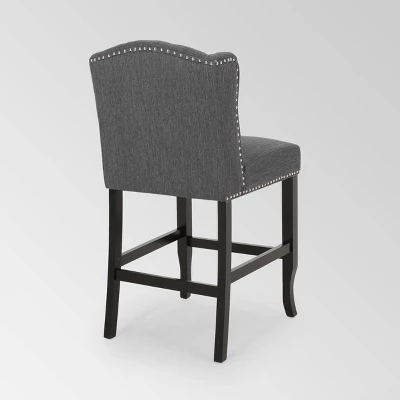 Set Of 2 Foxcroft Wingback Counter Height Barstools - Christopher Knight Home - Image 3