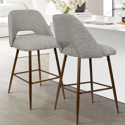 26 Inches Edwin Upholstered Counter Height Stool (Set Of 2) Walnut Leg-The Pop Maison - Image 8