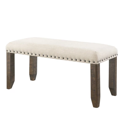 Dex 6pc Extendable Dining Table Set, 4 Ladder Side Chairs And Bench Upholstery Walnut Brown/ Cream Upholstery - Picket House Furnishings - Image 6