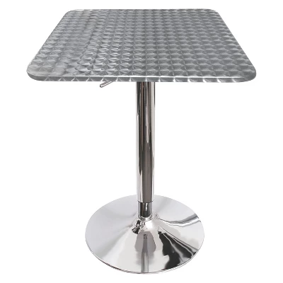 Adjustable Bar Height Table Metal/Silver - LumiSource