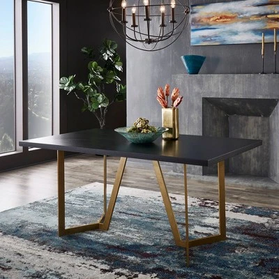 Karianne Dining Table Black/Gold - Inspire Q