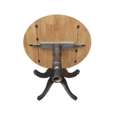 42" Nathaniel Round Dual Drop Leaf Counter Height Dining Table Hickory/Washed Coal - International Concepts - Image 6