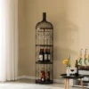 Vintiquewise Creative Bottle Shaped Black Wine Holder Rack Holder For Dining Room, Office, And Entryway