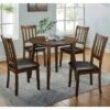 5pc Hedgecrow Padded Seat Round Dining Table Set Dark Brown - HOMES: Inside + Out