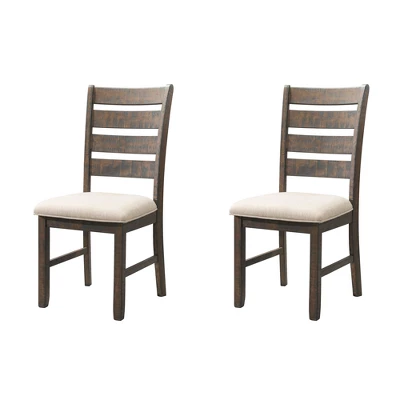 Dex 6pc Extendable Dining Table Set, 4 Ladder Side Chairs And Bench Upholstery Walnut Brown/ Cream Upholstery - Picket House Furnishings - Image 3